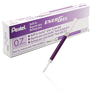 Refill for Energel (bl57, Bl77, Bl407, Bl107, Bl117), 0.7mm, Violet Ink, Box of 12