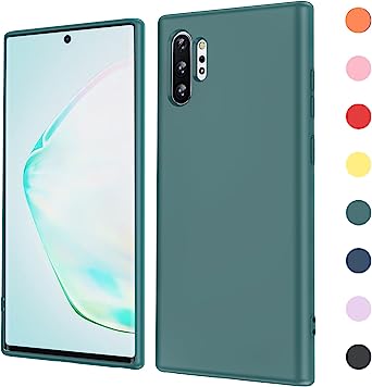 Galaxy Note 10 Plus Case, Liquid Silicone Ultra Slim Shockproof Protective Case with Anti-Scratch Microfiber Lining, Soft Gel Rubber Case for Samsung Galaxy Note 10 Plus, Green