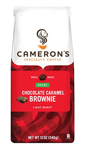 Cameron's Decaf Whole Bean Coffee, Chocolate Caramel Brownie, 12 Ounce (packaging may vary)