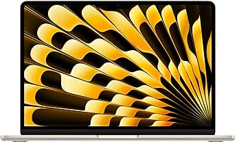 Apple 13" MacBook Air Laptop mit M3 Chip: 13,6" Liquid Retina Display, 16 GB gemeinsamer Arbeitsspeicher, 256 GB SSD Speicher, beleuchtete Tastatur, 1080p FaceTime HD Kamera, Polarstern