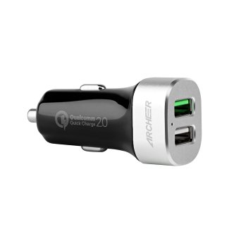 Quick Charge 2.0 Car Charger, Archeer 30W 2 Port USB Car Charger Adapter for Galaxy S7/S6/Edge/Plus, Note 4/5, LG G5 G4, HTC, Nexus, iPhone 6S/6S Plus, iPad More