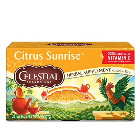 Celestial Seasonings Herbal Tea, Citrus Sunrise, 20 Count Box, Pack of 6,  (Packaging may Vary)