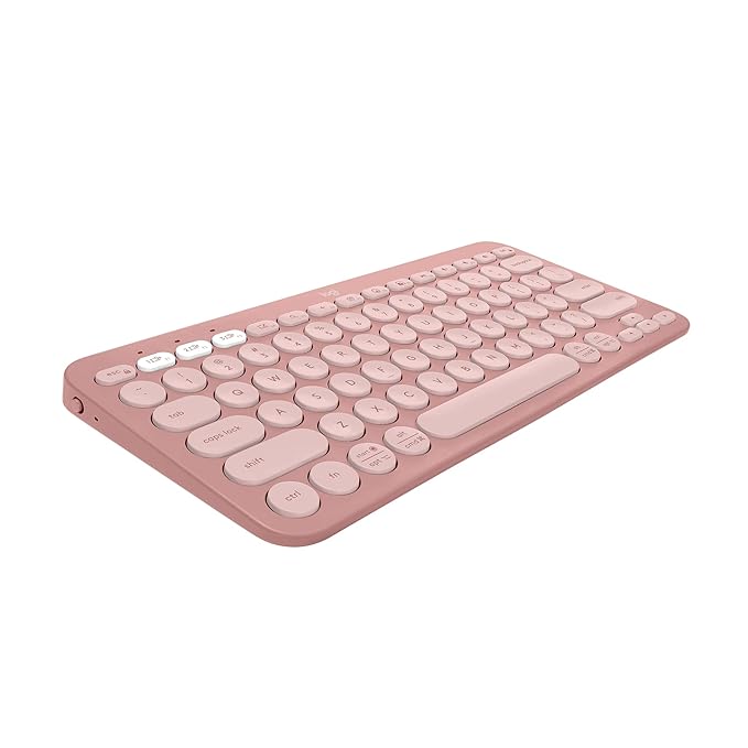 Logitech Pebble Keys 2 K380s, Multi-Device Bluetooth Wireless Keyboard with Customisable Shortcuts, Slim and Portable, Easy-Switch for Windows, macOS, iPadOS, Android, Chrome OS - Tonal Rose