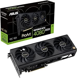 ASUS PROART NVIDIA GeForce RTX 4080 SUPER OC Edition Scheda Grafica 16 GB GDDR6X, 256 Bit, PCIe 4.0, HDMI, DisplayPort, Nero, PROART-RTX4080S-O16G