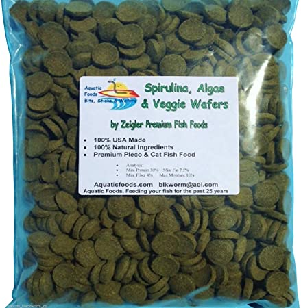 Sinking Wafers of Algae & Spirulina Ideal for Plecos, Bottom Fish, Catfish, Shrimp, Snails, Crayfish, All Herbivorous and Omnivorous Tropical Fish. - Zeigler Wafers