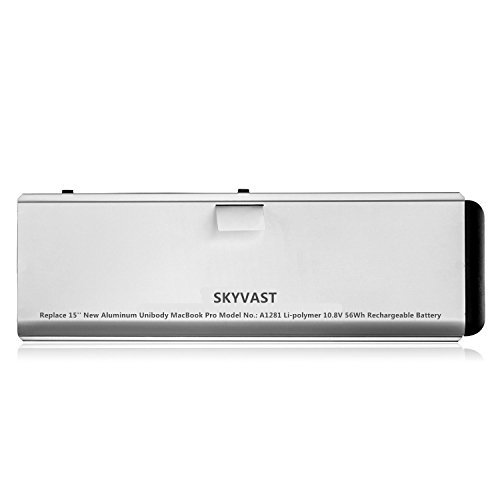Skyvast New A1281 Battery for Apple A1286 MacBook Pro 15 Unibody Series2008 Version MB772 MB470 MB471 Li-ion 6-cell 56Wh