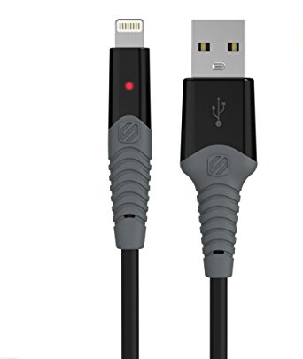 SCOSCHE strikeLINE LED 3' Rugged Charge & Sync Cable for Lightning Devices - Black