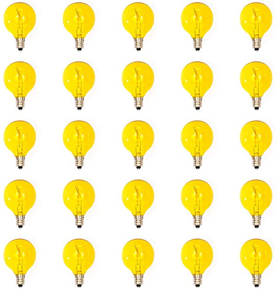 EZLS 25 Yellow G40 LED Filament Bulbs - Patio String Light Replacement Bulbs