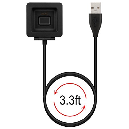 FlyHi Replacement Charger for Fitbit Blaze, USB Charger Cradle Dock USB Charging Cable for Fitbit Blaze Smart Fitness Watch (Black 1M)