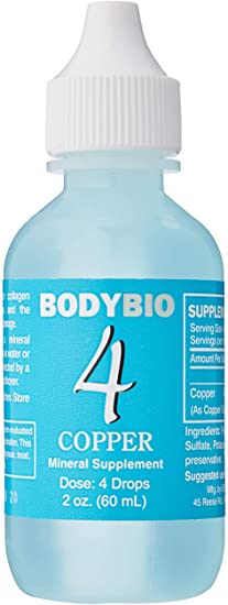 BodyBio Copper 4 Liquid Mineral, 2 oz