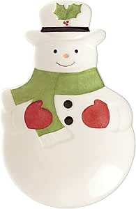 Lenox Hosting The Holidays Snowman Spoon Rest, 0.40 LB, Red & Green