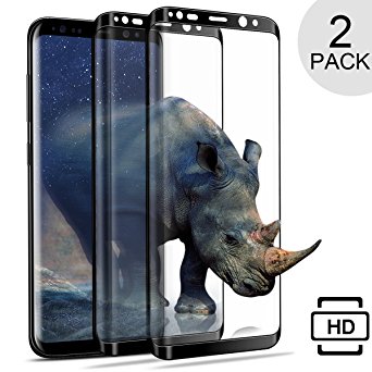 Galaxy S8 Screen Protector, JACNITAD (2-Pack) S8 Tempered Glass Screen Protectors for Samsung Galaxy S8 Lifetime Replacement Warranty (Black)