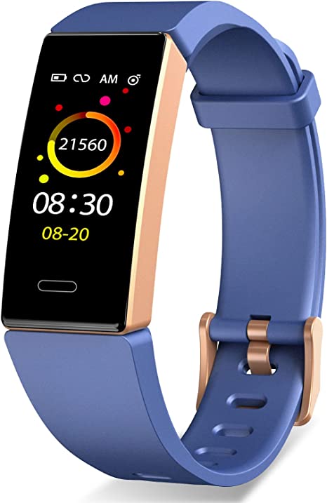 Mgaolo Fitness Tracker with Blood Pressure Heart Rate Sleep Health Monitor, Waterproof Activity Tracker Health Watch, Step Calorie Counter for Fitbit Pedometer Men and Women (Blue)