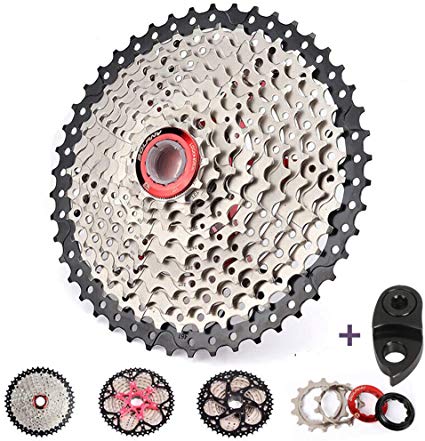 Bolany 【US Stock】 8/9/10/11 Speed Mountain Bike 11-40/42/46/50T Cassette, Gifts(CNC Adapter, Lock Cover), fit Shimano/SRAM/FSA/Campagnolo/KMC XC AM DH MTB 6/7/8/9/10/11S Chains