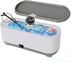 Hiware Ultrasonic Jewelry Cleaner Portable Professional Mini Household Ultrasonic Cleaning Machine for Jewelry, Eyeglasses, Watches, Rings, Retainer,Dry Erase Board Keyboard Stand