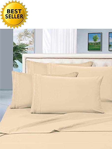 MattRest Hotel Luxury Bed Sheets Set Today! On Amazon Softest Bedding 1500 Thread Count 100%!Deep Pocket,Wrinkle & Fade Resistant- Queen, Beige