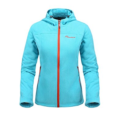 OutdoorMaster Women's Fleece Jacket - Waterproof & Stain Repellent, Ultra Soft Plush Lining & Optional Hoodie - Full-Zip