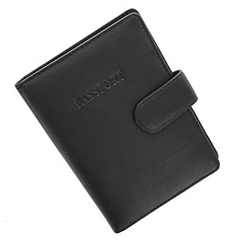 Visconti Bond Collection ODDJOB Leather Passport Holder With Tab Closure BD15 Black/ Cobalt/Green