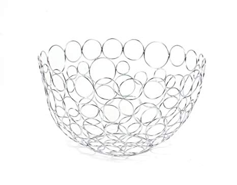 Spectrum Diversified Shapes/Circles Round Fruit Bowl, Chrome