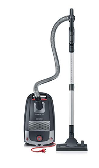 Severin S'Power Zelos Bagged Canister Vacuum Cleaner, Midnight Black