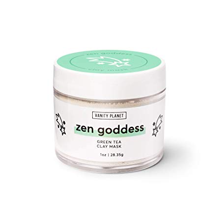 Vanity Planet Zen Goddess Green Tea Clay Mask - for Hormonal Acne Prone Skin and Blemish Control - 1 oz