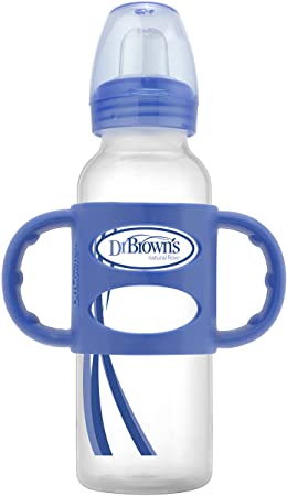 Dr Brown's Dr. Brown's Sippy Spout Baby Bottle with Silicone Handle, 8 Ounce, Blue