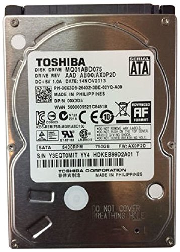 TOSHIBA MQ01ABD075 750GB 5400 RPM 8MB Cache 2.5 9.5mm SATA 3.0Gb/s internal notebook hard drive - Bare Drive