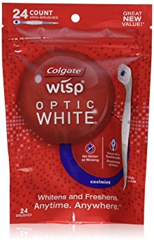 Colgate Wisp Portable Mini-Brush Optic White, Coolmint, 24 Count (Pack of 4)