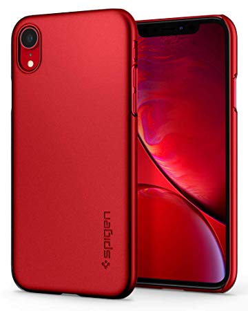 Spigen [Thin Fit] iPhone XR Case 6.1 inch with Light but Durable Slim Profile with QNMP for iPhone XR (2018) - Red