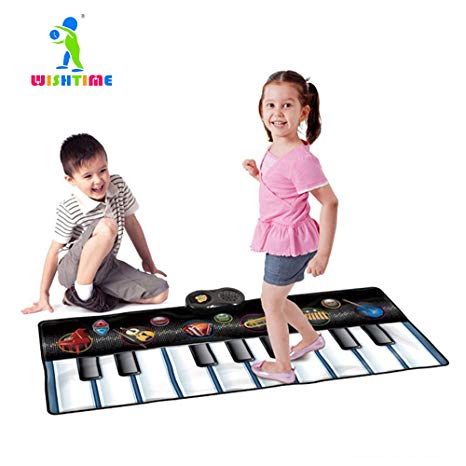 Keyboard Dance Mats Musical Instrument - Wishtime SL15001 Kids Giant Electronic Piano Music Party Games Playmat Educational Toy Instrument For Toddlers