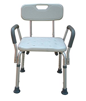 Tool-free Spa Bath Tub Bathtub Shower Chair Seat Bench -White Bath Bench with arms
