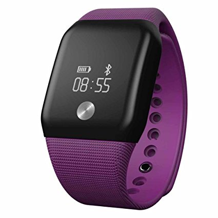 Lucoo® Fashion A88  Watch Bluetooth Heart Rate Monitor Blood Oxygen Monitor Smart Wristband (Purple)