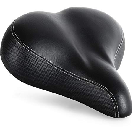 Most Comfortable Bicycle Seat for Seniors - Extra Wide and Padded Bicycle Saddle for Men and Women Comfort - Universal Bike Seat Replacement