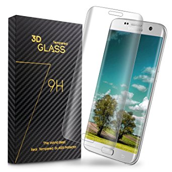 Galaxy S7 Edge Screen Protector, Emelon Full Coverage tempered glass screen Cover for Samsung Galaxy S7 Edge -Lucid