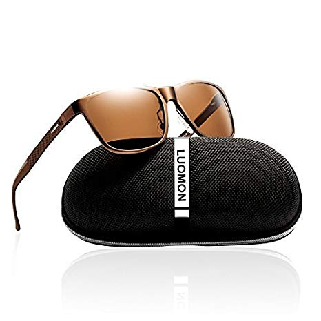 LUOMON Polarized Wayfarer Sunglasses with Retro Square Lens Unbreakable Frame LM045