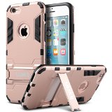 ULAK iPhone 6s Case iPhone 6 Case - Slim Dual Layer Hybrid Case Cover for Apple iPhone 6S 47 inch iPhone 6 47 inch with Kickstand Rose Gold