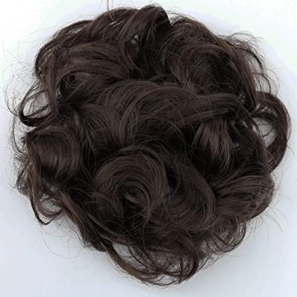 PRETTYSHOP Scrunchie Scrunchy Bun Up Do Hair Piece Hair Ribbon Ponytail Extensions Wavy Curly or Messy Brown G4A 8