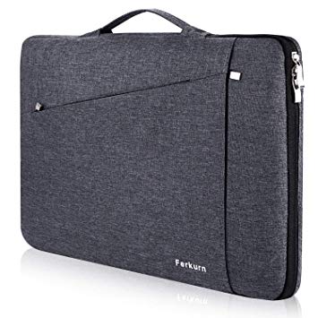 Ferkurn 14 inch 15inch 15.6 inch Laptop Sleeve with Handle Compatible MacBook Pro 15, Surface Book 2 15, HP, Dell, Protective Waterproof Carrying Laptop Case Bag –Grey