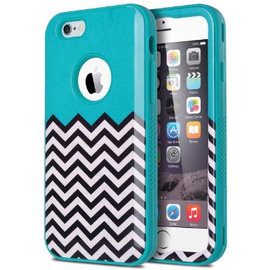 iPhone 6 plus Case,iPhone 6S plus Case,ULAK Heavy Duty High Impact Resistant Hybrid 3in1 [Dual Layer] PC Silicone Protective Case For Apple iPhone 6/6s Plus-Follow the sky/Blue)