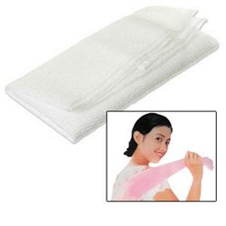 Salux Nylon Japanese Beauty Skin Bath Wash Cloth/Towel - White