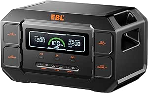 EBL Portable Power Station Upgrade T1 PRO, 2200W/22000mAh(Peak 3600W) LiFePO4 Battery 1126Wh 0-100% 1.25Hrs Fast Charging, Solar Generator for Home Backup, Emergency, RV Camping