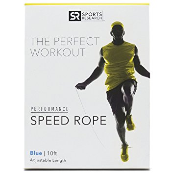 Sweet Sweat Speed Rope by Sports Research | The ONLY adjustable cable rope with duel ball bearing handles | Great for CrossFit Double Unders and Speed Training - Includes bonus Sweet Sweat Gel Sample!