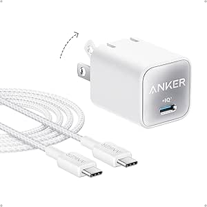 Anker Nano Charger, USB C GaN Charger 30W, PIQ 3.0 Foldable PPS Fast Charger for iPhone 16/15 and More Series, Galaxy, iPad, Compatible with MagSafe