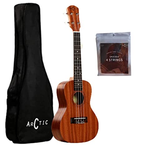 Arctic AC-UK24SPL Concert Ukulele Kit with Bag and String Set (Natural)