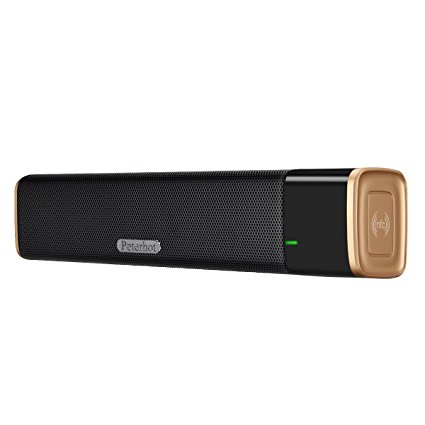 Wireless Bluetooth Speaker,ELEGIANT Wireless Sound Bar Super Bass Stereo Dual Speaker, NFC Subwoofer Radio Speaker with Enhanced Bass Sound Bar for iPhone, iPad,Smartphone,TV and More Gold