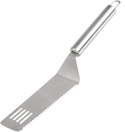 HOME-X Stainless-Steel Cut and Serve Spatula, Multipurpose Kitchen Tool – 10.75” L x 1.75” W