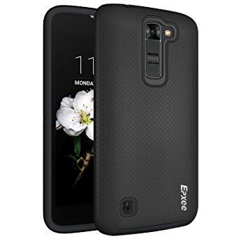 LG K7 Case, LG Tribute 5 Case, Epxee ARMOR Defender Heavy Duty Protection Impact Resistant Shockproof Slim Fit TPU Plastic Dual Layer Protective Case Cover for LG K7 / Tribute 5 (Black)