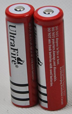 2- Pack 3.7v 3000mah 18650 Li-ion Rechargeable Battery