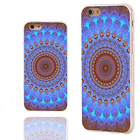 iPhone 6 plus Case, iphone 6 5.5 case,iphone6 plus case ,ChiChiC full Protective unique Stylish Case slim durable Soft TPU Cases Cover for iPhone 6 5.5 inch iphone 6 ,geometric blue brown mandala