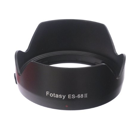 Fotasy ES68F Flower Lens Hood and Cleaning Cloth for Canon EF 50mm f18 STM Lens Black